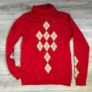 Escada Printed Turtleneck Sweater